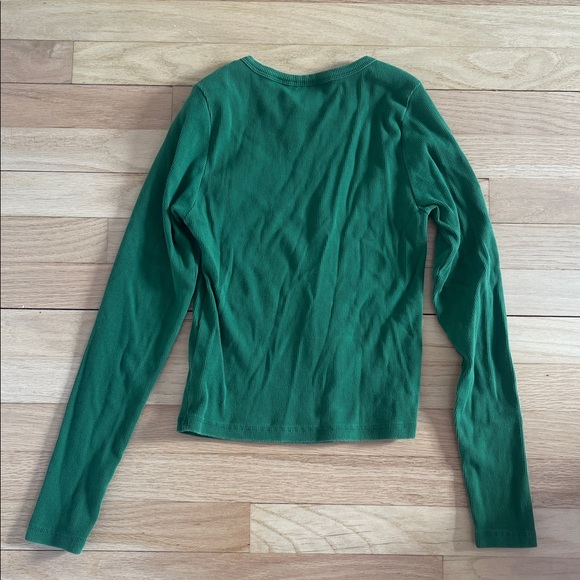 Maeve Forest Green Long Sleeve Tee size S - Picture 7 of 9